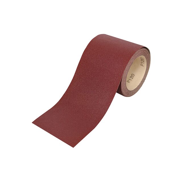 231311 SANDPAPER ROLL 120GRIT RED 115MM X 10M