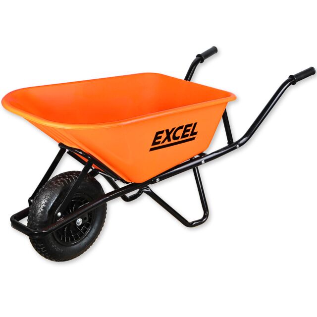 EXCEL 30372 100L WHEELBARROW HEAVY DUTY STEEL FRAME HDPE