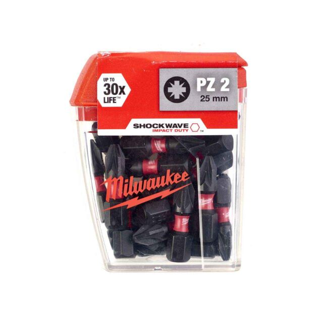 MILWAUKEE 25MM PZ2 25PK TICTAC SHOCKWAVE IMPACT BIT SET