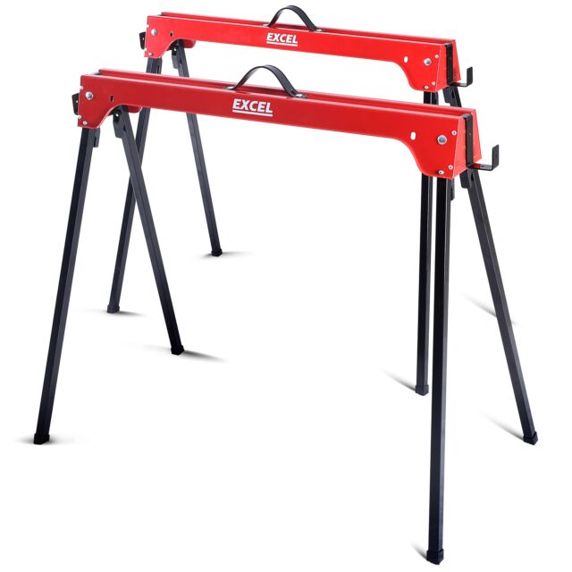 EXCEL 5157 HEAVY DUTY STEEL SAWHORSE TWIN PACK 500KG CAP