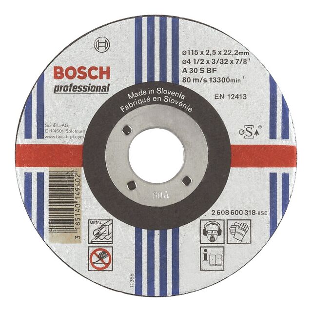 BOSCH 115MM METAL CUT DISC FLAT 2608 600 318