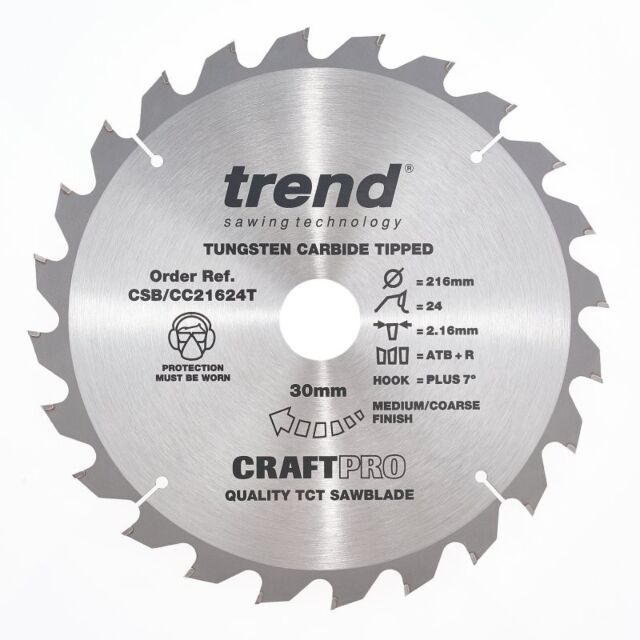 TREND CSB/CC21624T 216MM X 24T 30MM THIN KERF BLADE