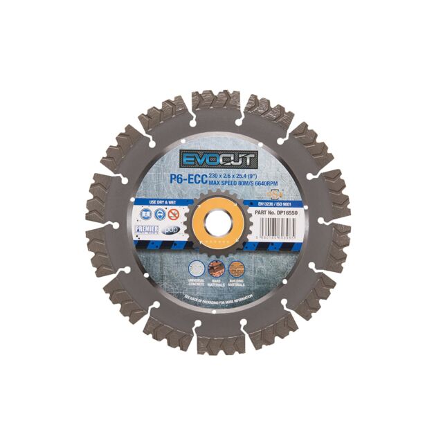 230 X 22.2MM P6-ECC DIAMOND BLADE DP16550 6 STAR EVOCUT