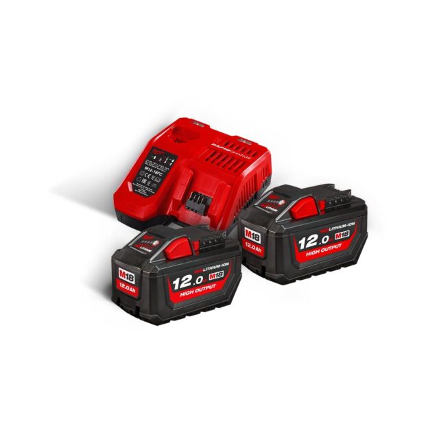 MILWAUKEE M18HNRG 18V 12.0AH TWIN PACK & M12-18FC CHARGER