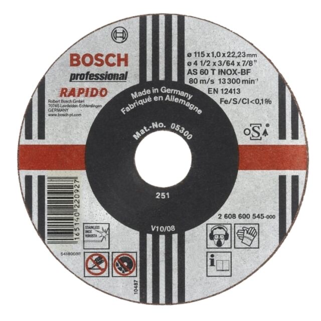 2608600711 BOSCH CUTTING DISC 230MM 22.23 RAPIDO 1.9MM