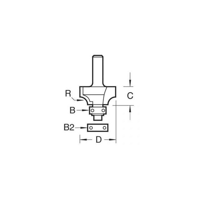 TREND 46/150 TC 1/4" 12.7 RAD OCOLO BEARING GUIDED