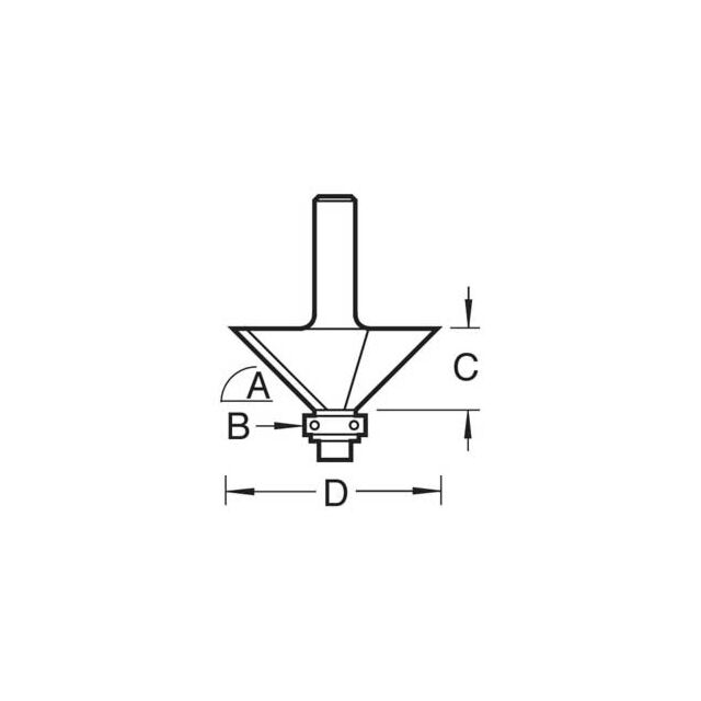 TREND C049 TC 1/4" 45 DEGREE GUIDED CHAMFER CUTTER 12.7 CUT