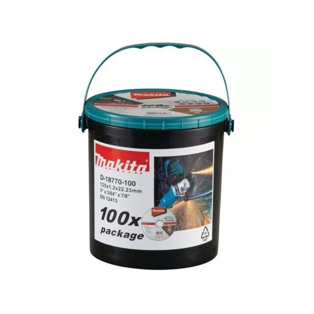 MAKITA 125MM 100 THIN CUTTING DISCS IN TUB D-18770-100