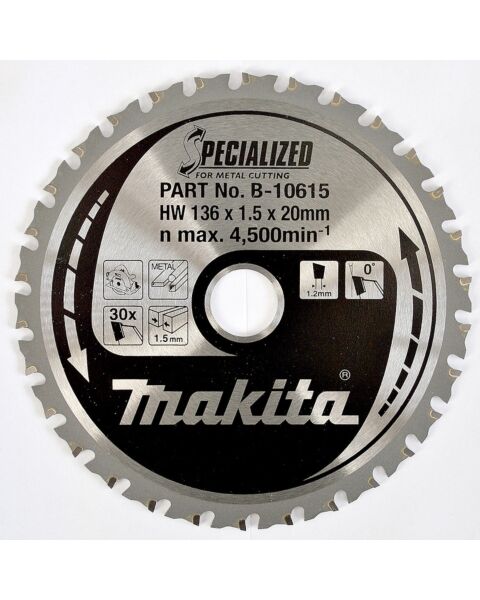 MAKITA B-33526 136MM 30TOOTH 20MM BORE METAL CUT SAWBLADE