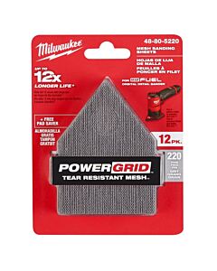 MILWAUKEE MESH SANDING SHEET FOR M12FDSS 80G 12PK + PAD