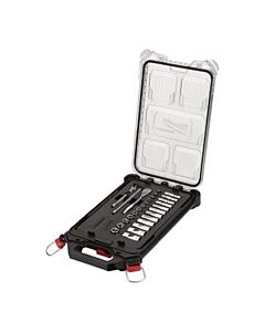 MILWAUKEE PACKOUT 1/4" RATCHET AND SOCKET SET 28 PIECE