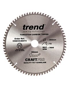 CSB/CC26072 TREND 260MM 72T 30 SAW BLADE