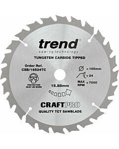 CSB/16524TC TREND 165MM 24T 15.88MM BORE SAWBLADE