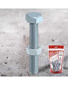 TIMBAG BZP SETSCREW 10 X 100 + NUTS (BAG OF 16) 10100SNZB