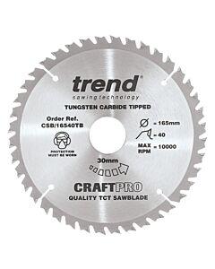 CSB/16540TB TREND 165MM 40T 30MM BORE BLADE