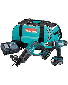 MAKITA DLX2025T 18V LXT TWIN KIT 2 X 5.0AH SDS COMBI