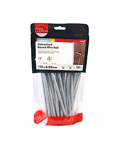 TIMBAG 1KG 150MM GALV ROUND WIRE NAILS (6MM) GRW150B