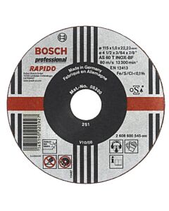 2608600711 BOSCH CUTTING DISC 230MM 22.23 RAPIDO 1.9MM