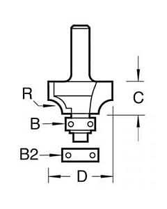 TREND 46/150 TC 1/4" 12.7 RAD OCOLO BEARING GUIDED