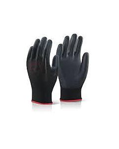 PU THIN EASY WORK GLOVE PAIR BLACK OR BLACK/RED SIZE 8 (M)