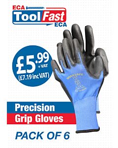 PU Glove (Blue/Black) Large 6 Pack (PRECISION)