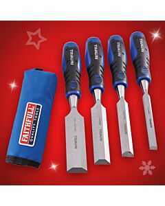 Faithfull 4 Piece Chisel Set + Chisel Roll