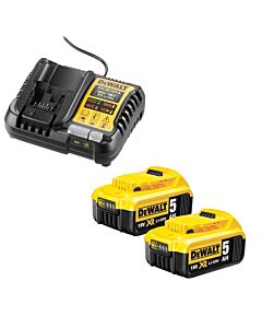 DEWALT DCB184X2/DCB1104 2X 5.0AH 18V XR LI-ION BATTERIES & CHARGER KIT